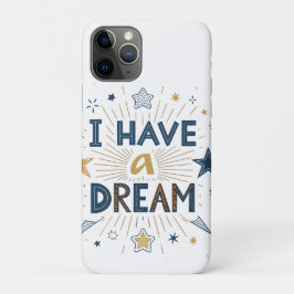 Capa Para iPhone 11 Pro I Have a Dream Starburst Typography Art
