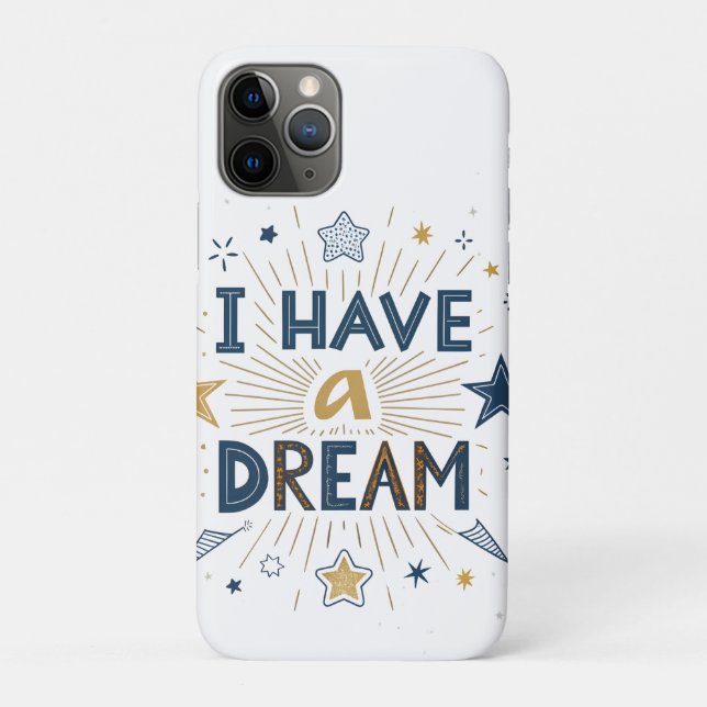 Capa Para iPhone 11 Pro I Have a Dream Starburst Typography Art (Verso)