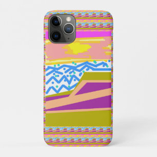 Capa Para iPhone 11 Pro Iate do Pôr do Sol Amarelo Roxo Rosa