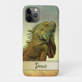 Capa Para iPhone 11 Pro Iguana Verde Personalizável