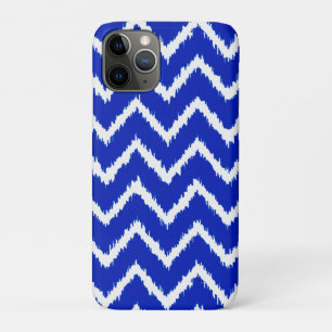 Capa Para iPhone 11 Pro Ikat Chevrons - Azul cobalto e branco