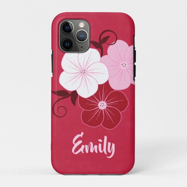 Capa Para iPhone 11 Pro Ilustração Bonito Floral (Verso)