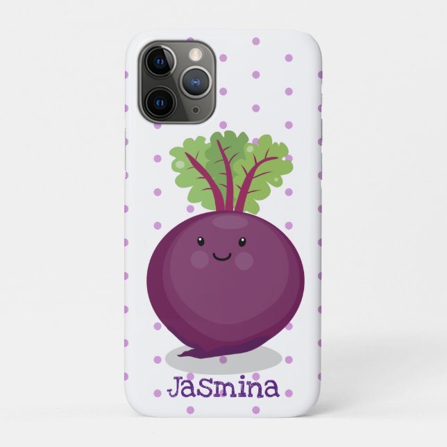 Capa Para iPhone 11 Pro Ilustração de cozinha de raiz de beterraba de dese (Verso)
