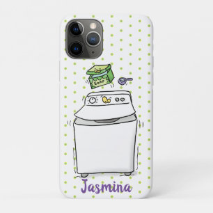 Capa Para iPhone 11 Pro Ilustração de desenho animado de máquina de lavar