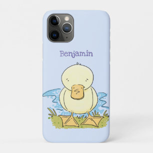 Capa Para iPhone 11 Pro Ilustração de desenho animado de patinho amarelo f
