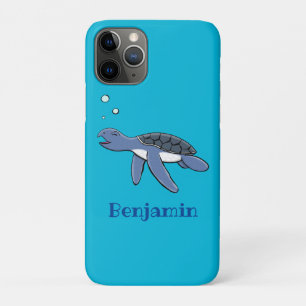 Capa Para iPhone 11 Pro Ilustração de desenho animado de tartaruga-do-ma