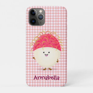 Capa Para iPhone 11 Pro Ilustração de desenho animado rosa-claro