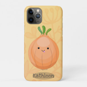 Capa Para iPhone 11 Pro Ilustração de desenho animado verde de cebola ca