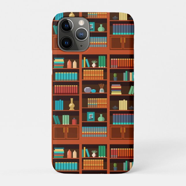 Capa Para iPhone 11 Pro Ilustração de estante de livros (Verso)