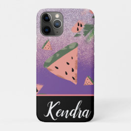 Capa Para iPhone 11 Pro Ilustração de Melancia de Verão com Brilho Padrão
