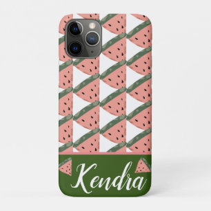 Capa Para iPhone 11 Pro Ilustração de Monograma de Melancia de Verão Padrã