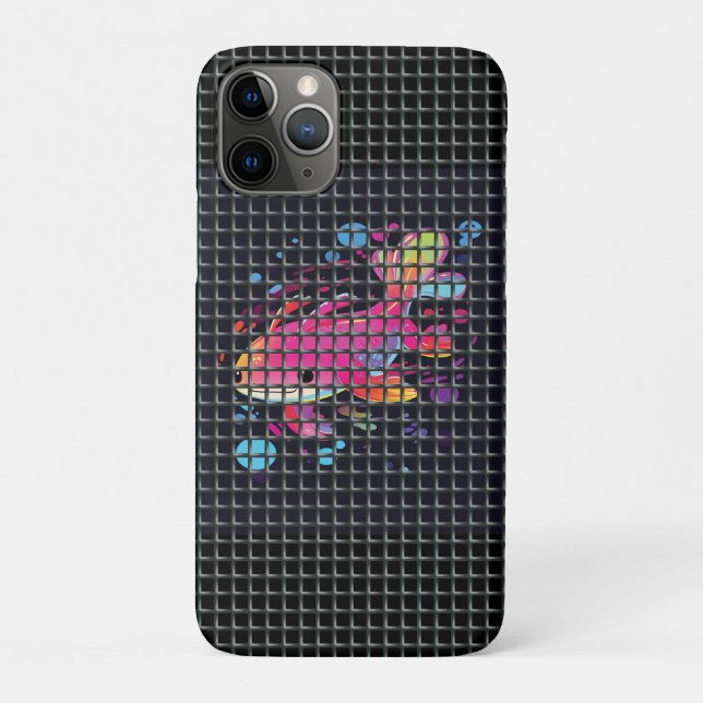 Capa Para iPhone 11 Pro Ilustração de Peixe Atrás da Rede (Verso)