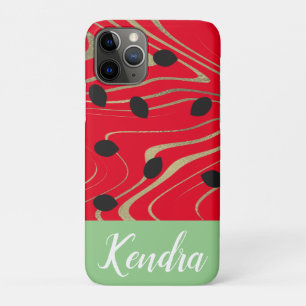 Capa Para iPhone 11 Pro Ilustração de Sementes de Melancia de Verão com Re