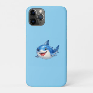 Capa Para iPhone 11 Pro Ilustração de Tubarão Fofo com Olhos Grandes Anima