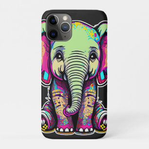 Capa Para iPhone 11 Pro Ilustração digital de um adorável bebê elefante se