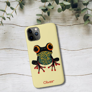 Capa Para iPhone 11 Pro Ilustração Vibrante de Rã-Árvore