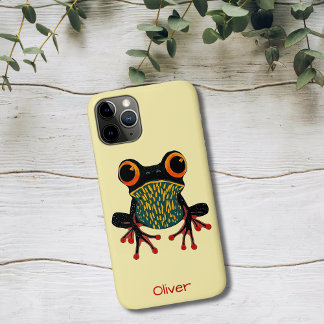 Capa Para iPhone 11 Pro Ilustração Vibrante de Rã-Árvore