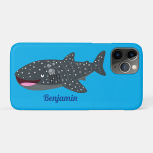 Capa Para iPhone 11 Pro Imagem animada feliz de tubarão-baleia-branca