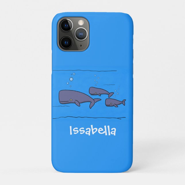 Capa Para iPhone 11 Pro Imagem das baleias de desenho animado migrante em  (Verso)