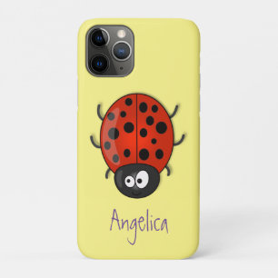 Capa Para iPhone 11 Pro Imagem de desenho animado de joaninha vermelha, fe