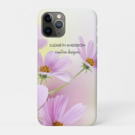 Capa Para iPhone 11 Pro Imagem Personalizada & Flor Rosa Aquarela
