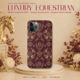 Capa Para iPhone 11 Pro Impressão de Cavalo Equestre de Luxo Personalizada