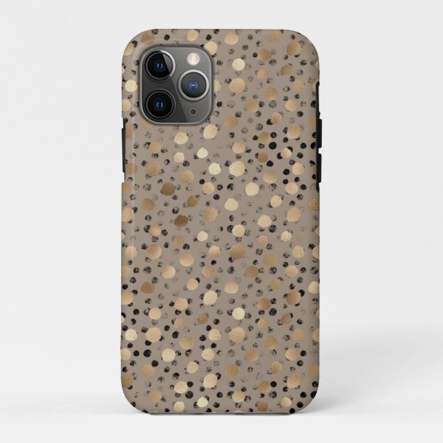 Capa Para iPhone 11 Pro Impressão em animais castanho-preto Dourado (Verso)