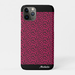 Capa Para iPhone 11 Pro impressão-leopardo rosa personalizada