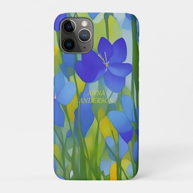 Capa Para iPhone 11 Pro Impressionista PERSONALIZADO Texas Bluebonnets (Verso)