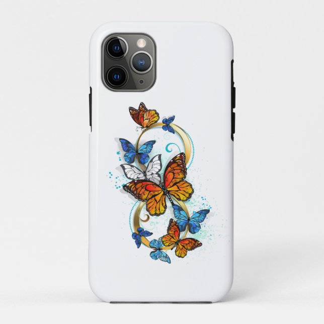 Capa Para iPhone 11 Pro Infinidade de Borboletas Monarca (Verso)