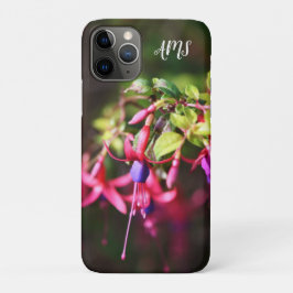 Capa Para iPhone 11 Pro Iniciais De Flor Da Fuchsia Colorida, Cor Púrpura,