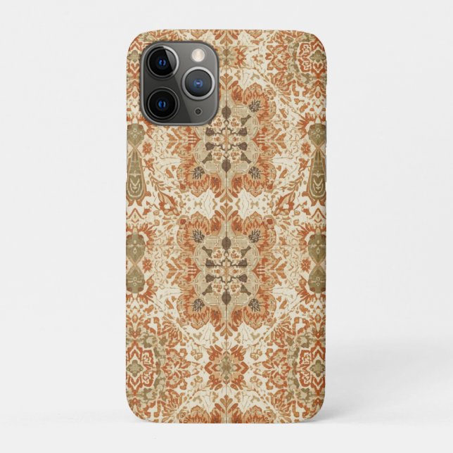 Capa Para iPhone 11 Pro Intricate Bohemian Tile Pattern in Earthy Terracot (Verso)