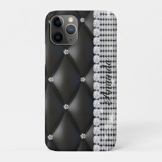 Capa Para iPhone 11 Pro iPhone / iPad, um monograma preto brilhante pratea