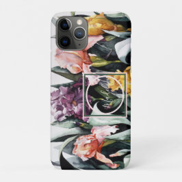 Capa Para iPhone 11 Pro Iris Flower Garden Watercolor Personalize