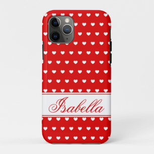Capa Para iPhone 11 Pro Isabella - Nome Modelo, Flashy Vermelho e Branco