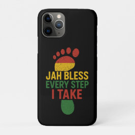 Capa Para iPhone 11 Pro Jah Abençoe Cada Passo que Eu Tomo Rasta