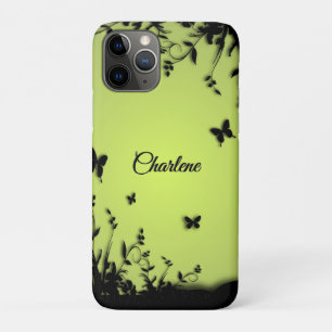 Capa Para iPhone 11 Pro Jardim de Borboleta Brilhante de Maçã Personalizad