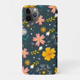 Capa Para iPhone 11 Pro Jardim Floral Naval Padrão Caprichoso de Primavera