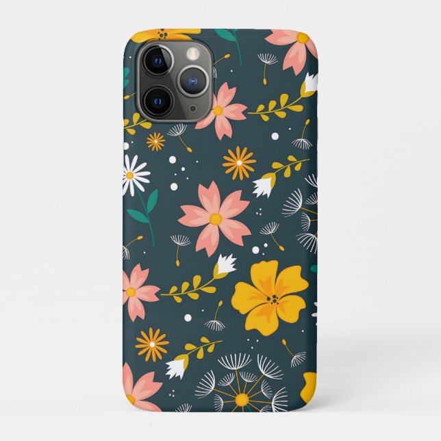 Capa Para iPhone 11 Pro Jardim Floral Naval Padrão Caprichoso de Primavera (Verso)