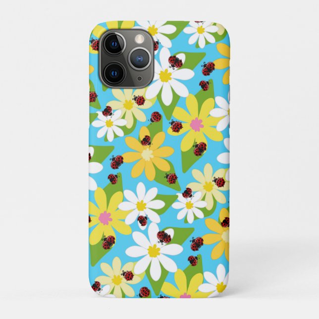 Capa Para iPhone 11 Pro Joaninha Vermelha Besouro Inseto Amante Corações P (Verso)