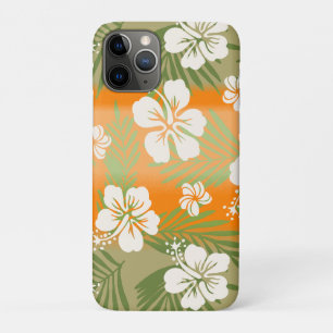 Capa Para iPhone 11 Pro Kalani Tie Dye Blend Tropical Hibiscus - Laranja