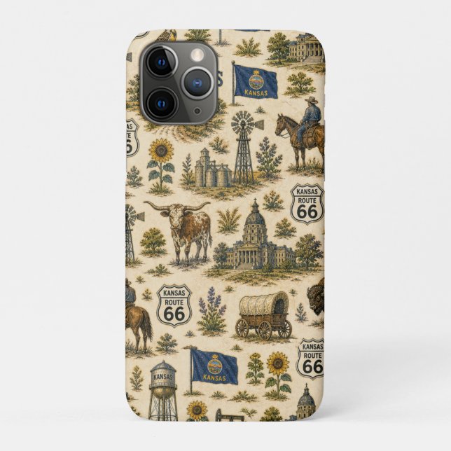 Capa Para iPhone 11 Pro Kansas Route 66 Bolsão de Pradaria (Verso)