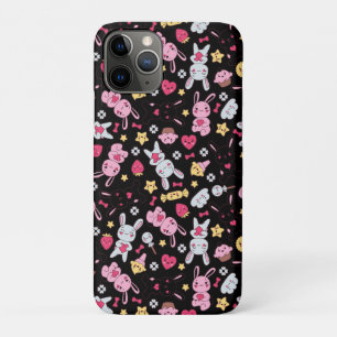 Capa Para iPhone 11 Pro Kawaii Bunny Pattern