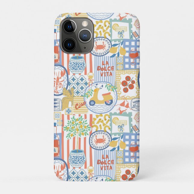 Capa Para iPhone 11 Pro La Dolce Vita Verão Italiano Limão Mediterrâneo (Verso)