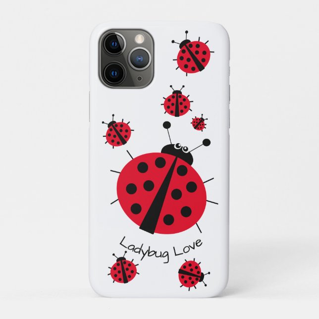 Capa Para iPhone 11 Pro Ladybug Love Girly Divertiu Cartoon (Verso)