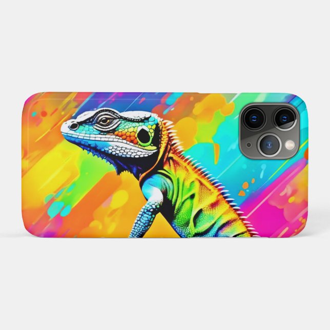 Capa Para iPhone 11 Pro Lagarto Escala Neon (Verso (horizontal))