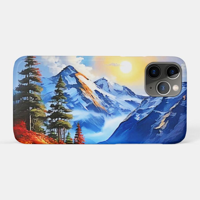 Capa Para iPhone 11 Pro Lago Montanha: Vista Cênnica (Verso (horizontal))
