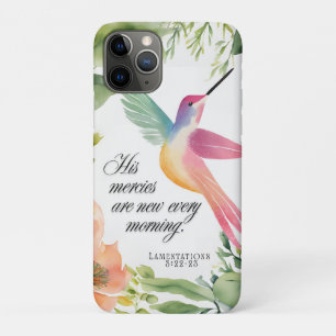 Capa Para iPhone 11 Pro Lamentações 3:22-23 Beija-flor Cristão