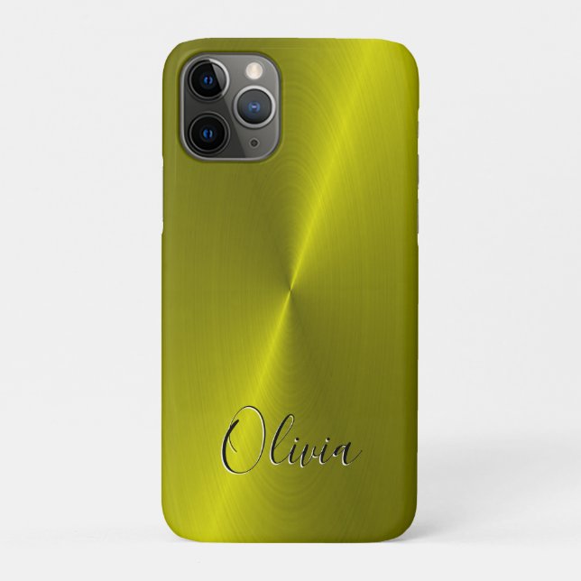 Capa Para iPhone 11 Pro Lâmpada fina amarela (Verso)