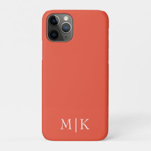 Capa Para iPhone 11 Pro Laranja e Branco Monograma Moderno